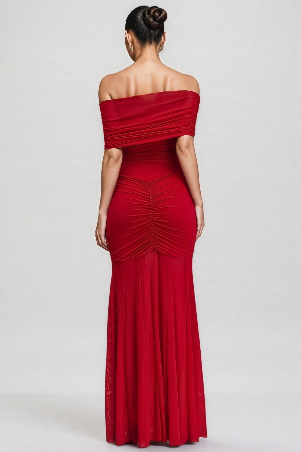 Silvia Strapless Mesh-Panelled Maxi Dress - View 5