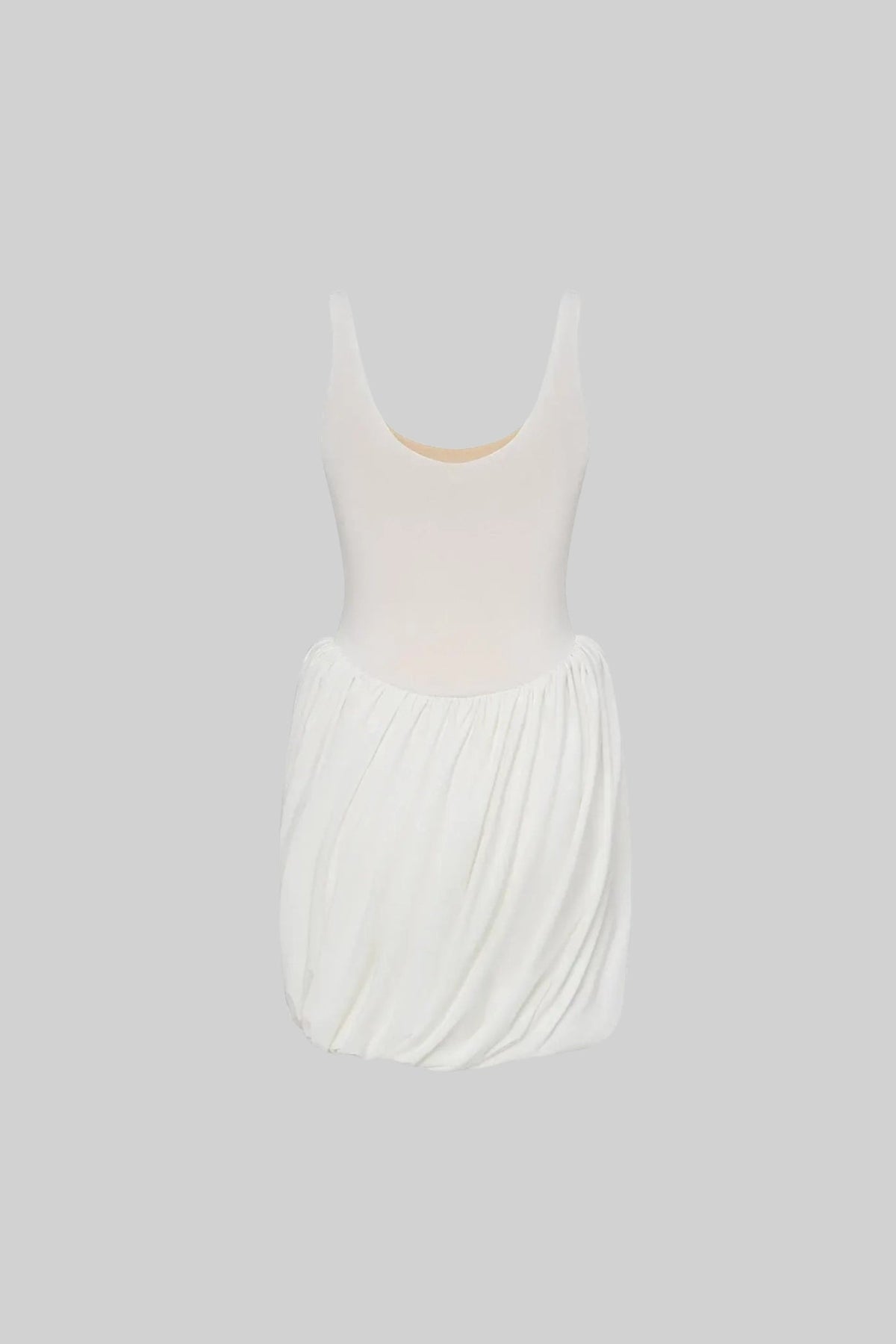 Sleeveless Scoop Neck Drop Waist Ruched Tulip Hem Mini Dress - View 9