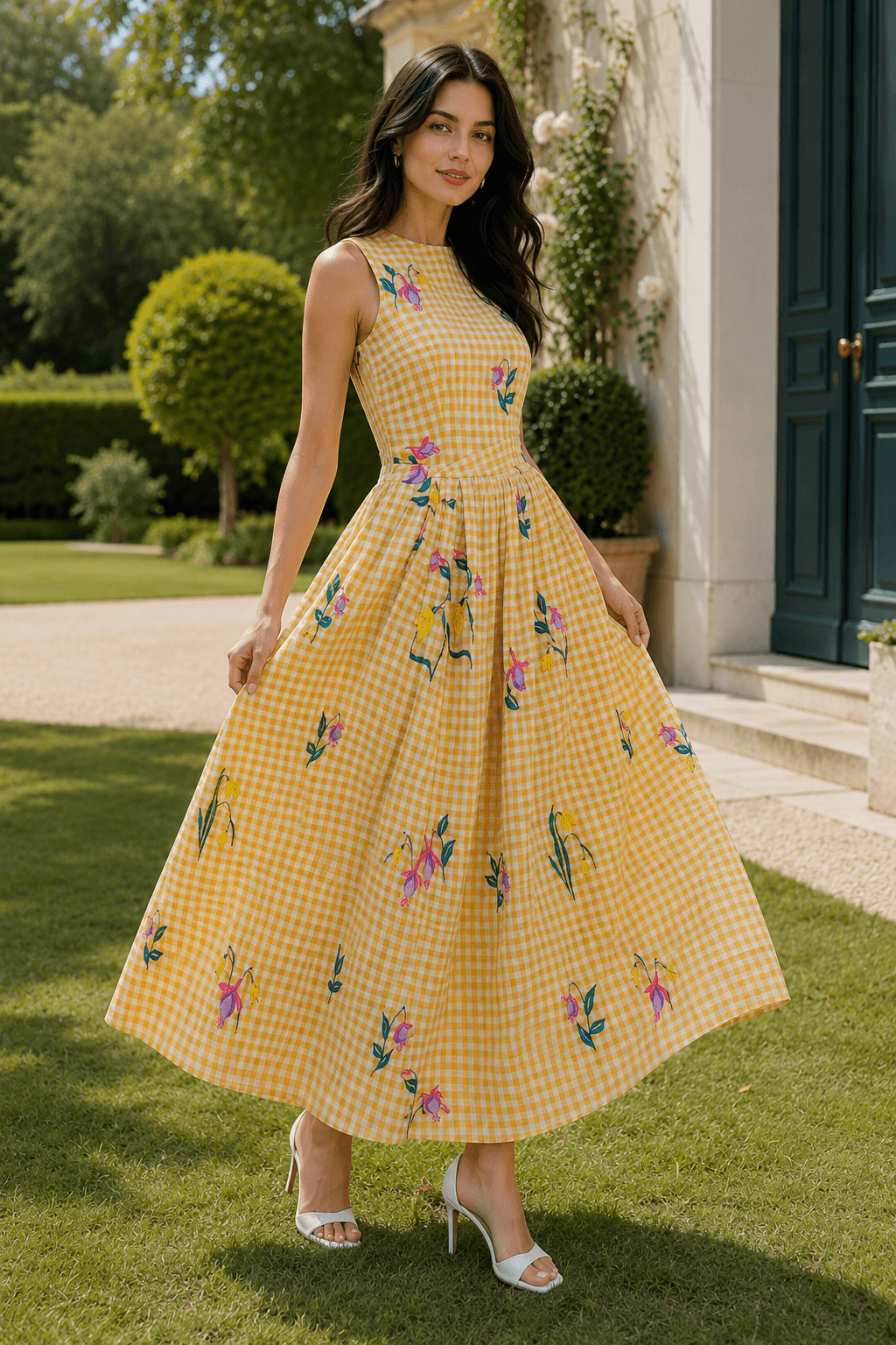Vintage Washed Embroidered Floral Dress
