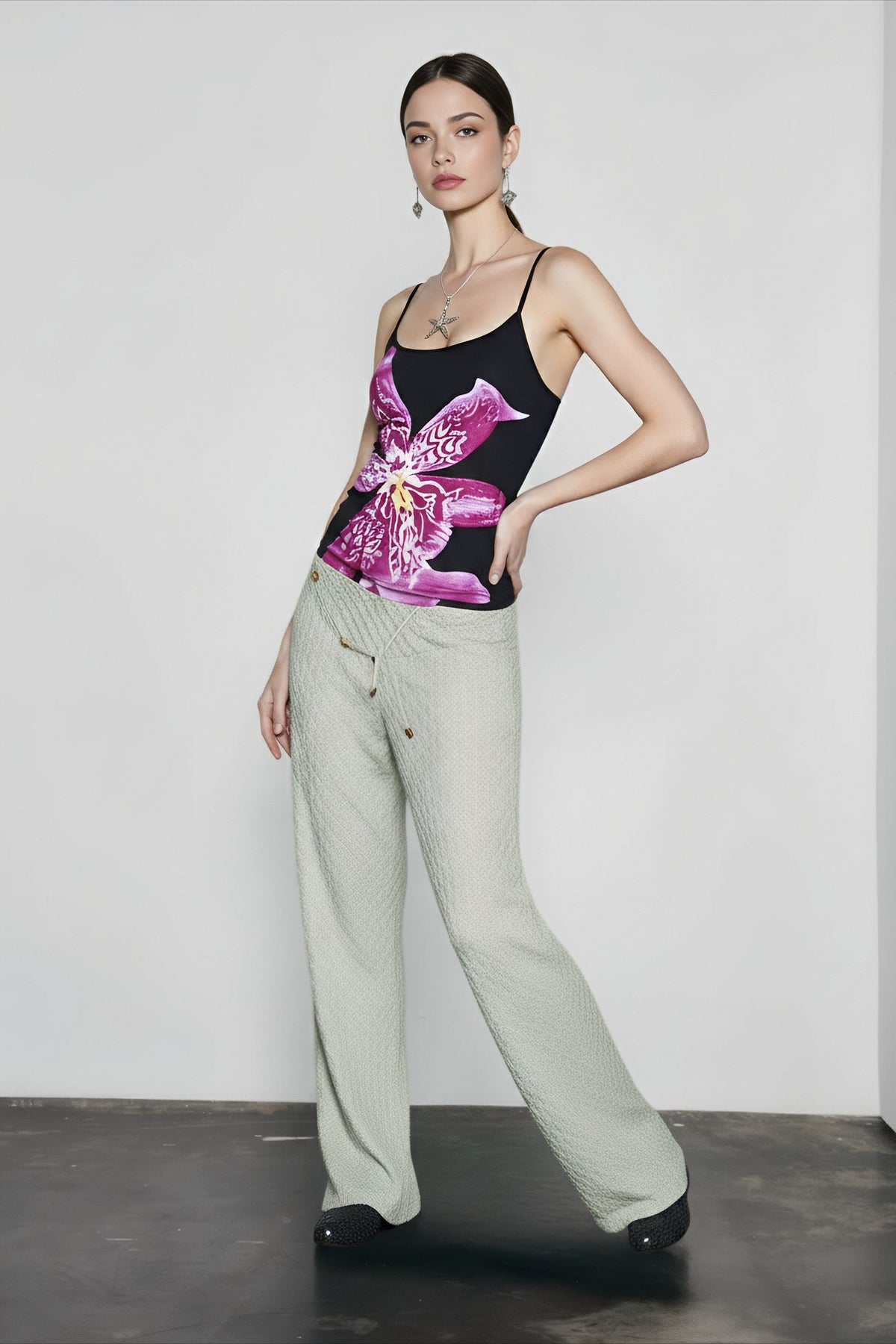 Backless Print Cami Top