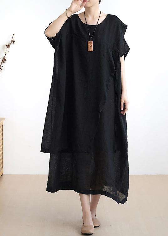 V-Neck Empire Waist Short Sleeve Tiered Layered Maxi Dress - View 2