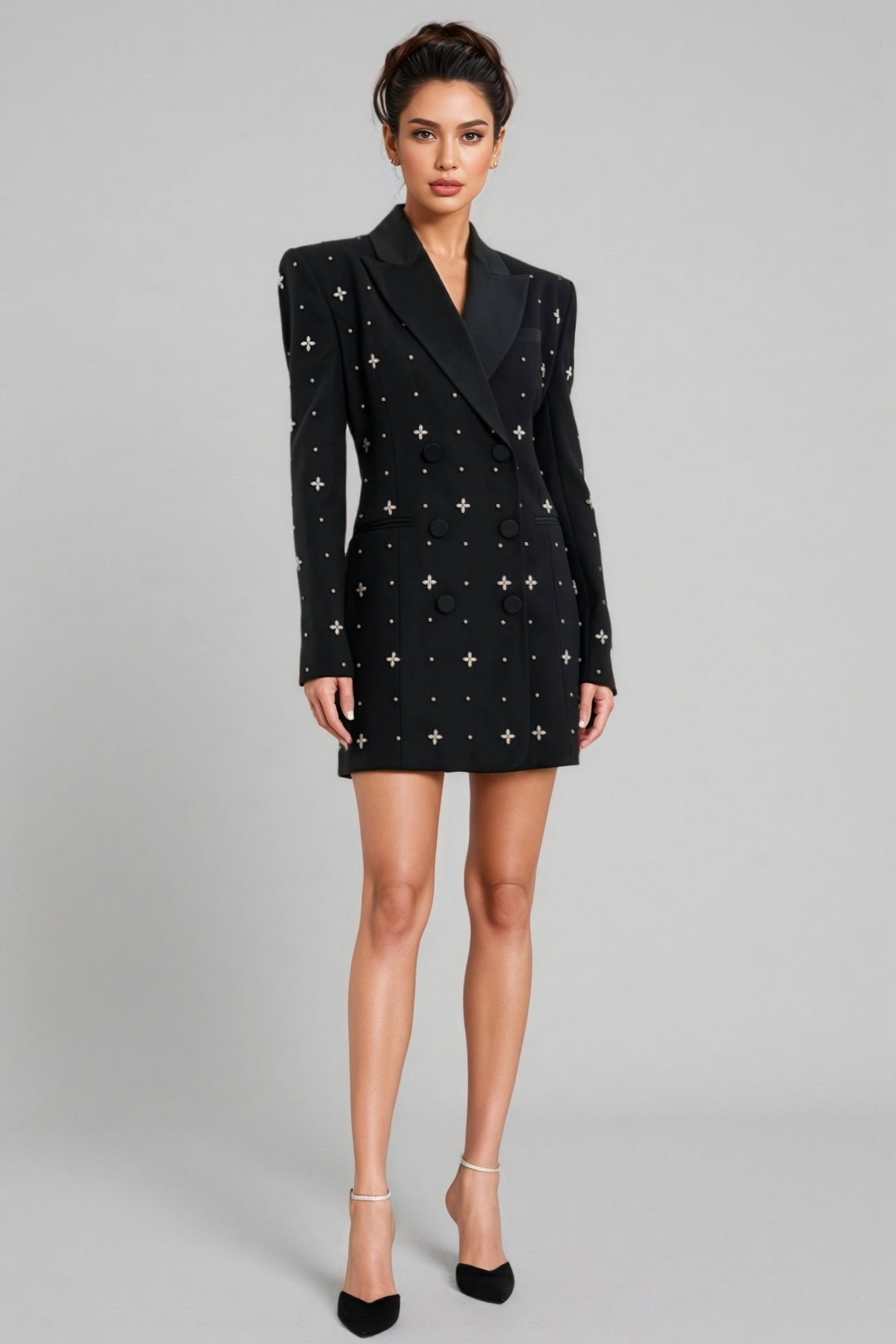 Morgane Beaded Rhinestone Embellished Mini Dress