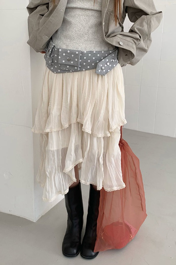 Irregular Flowy Midi Skirt