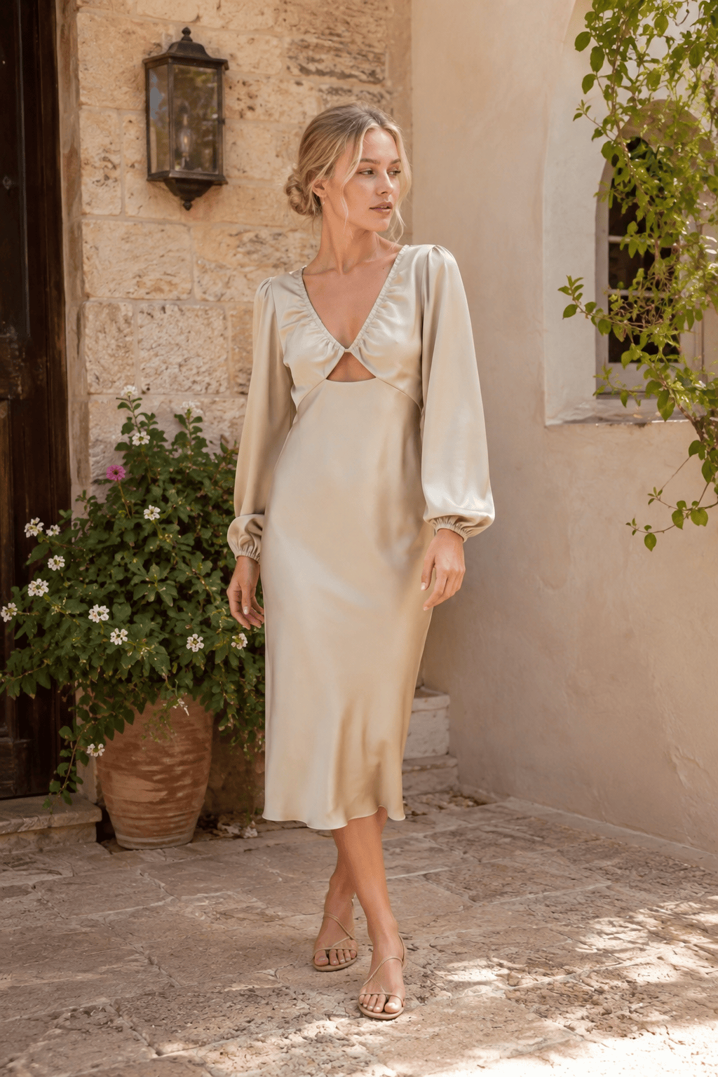 Wren Long Sleeve Twist Maxi Dress