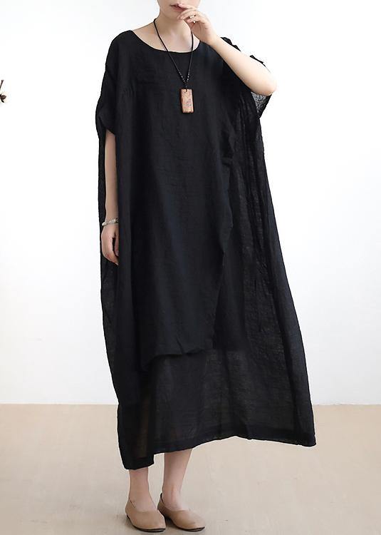 V-Neck Empire Waist Short Sleeve Tiered Layered Maxi Dress - View 4