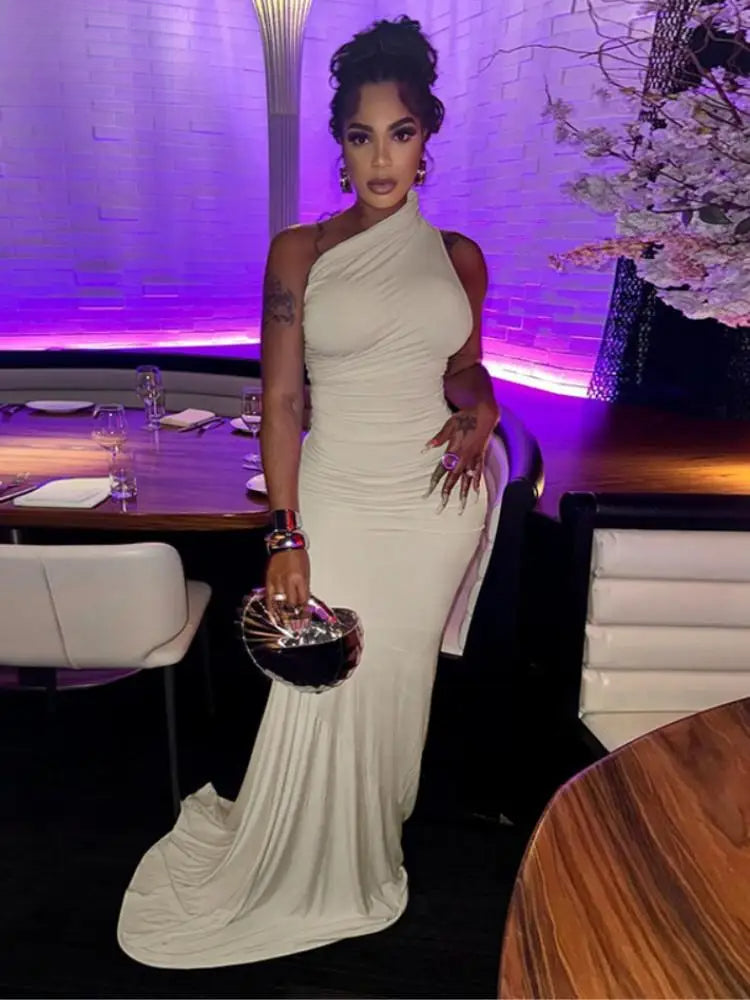 Sleeveless Solid Bodycon Party Maxi Dress