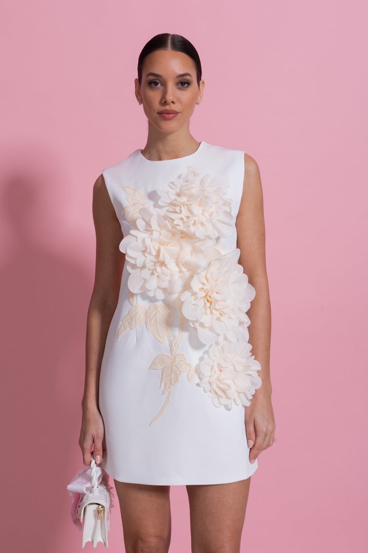 Sleeveless Mini Dress - White - View 3