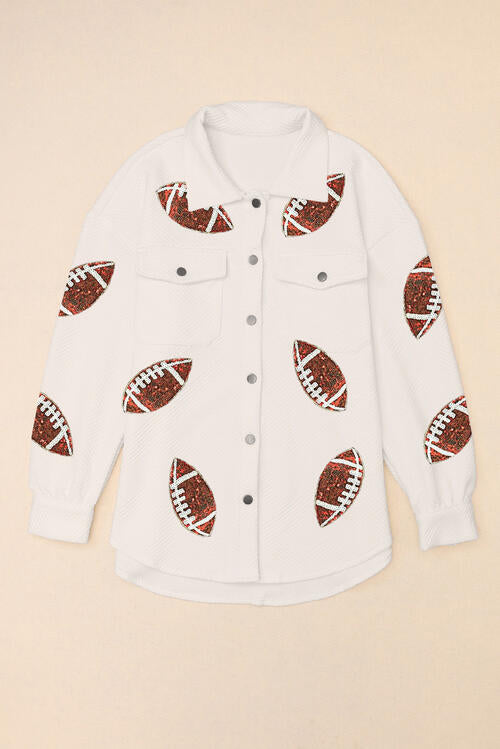 Snap And Patch Button Collared With Jacket Neck Football