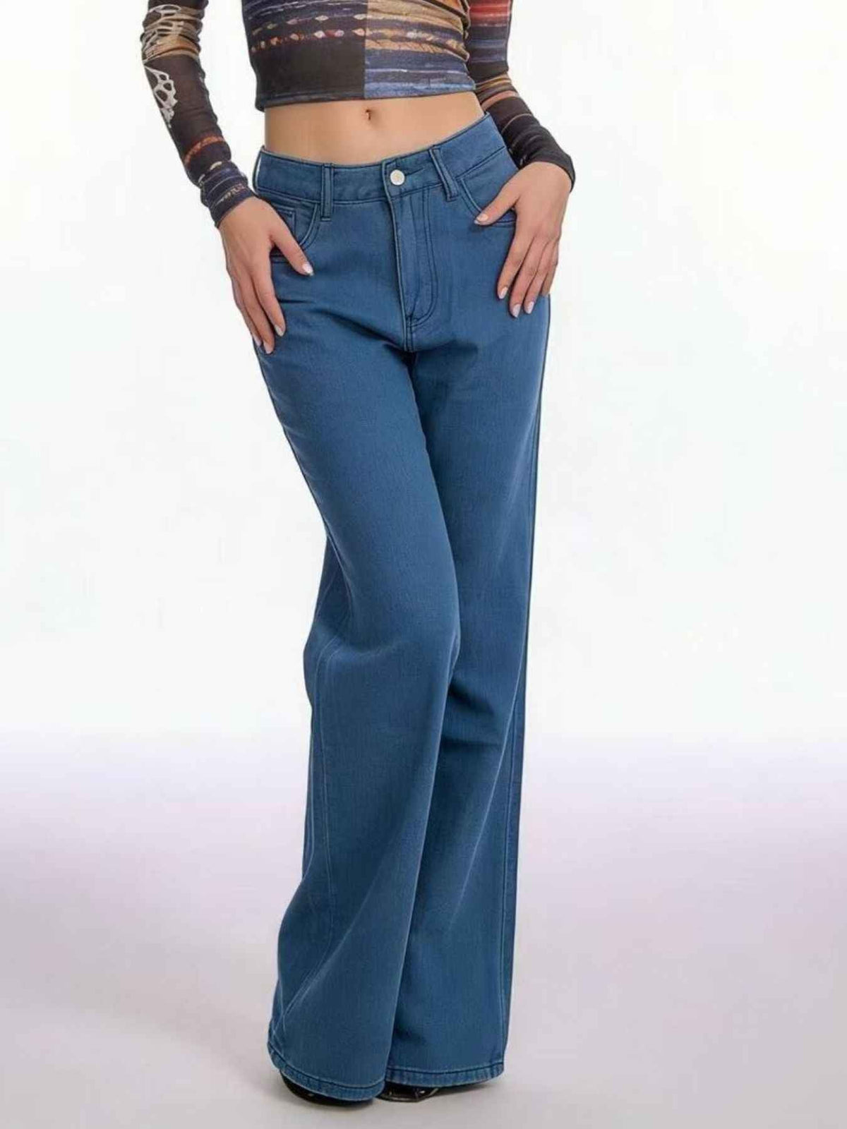 Butterfly Back Wide Leg Jeans