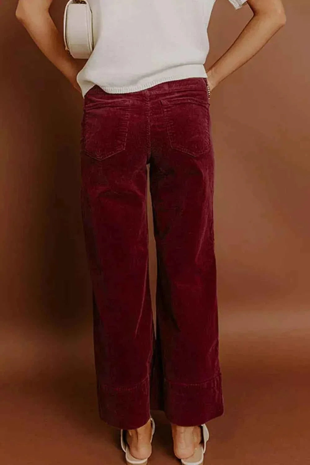 Corduroy High Waist Wide Leg Pants