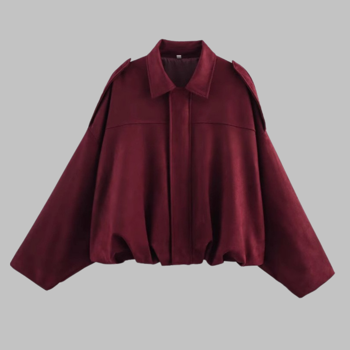 Drop Shoulder Button Front Suede Look Shirt Jacket 5