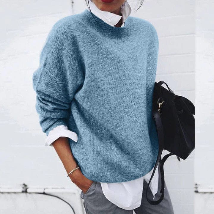 Round Neck Drop Shoulder Oversized Sweater