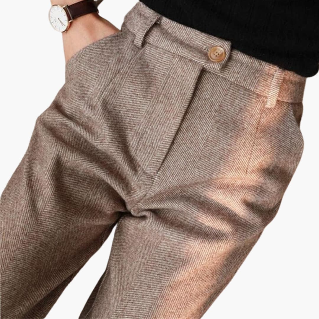 High Waist Tapered Tailored Trousers 5