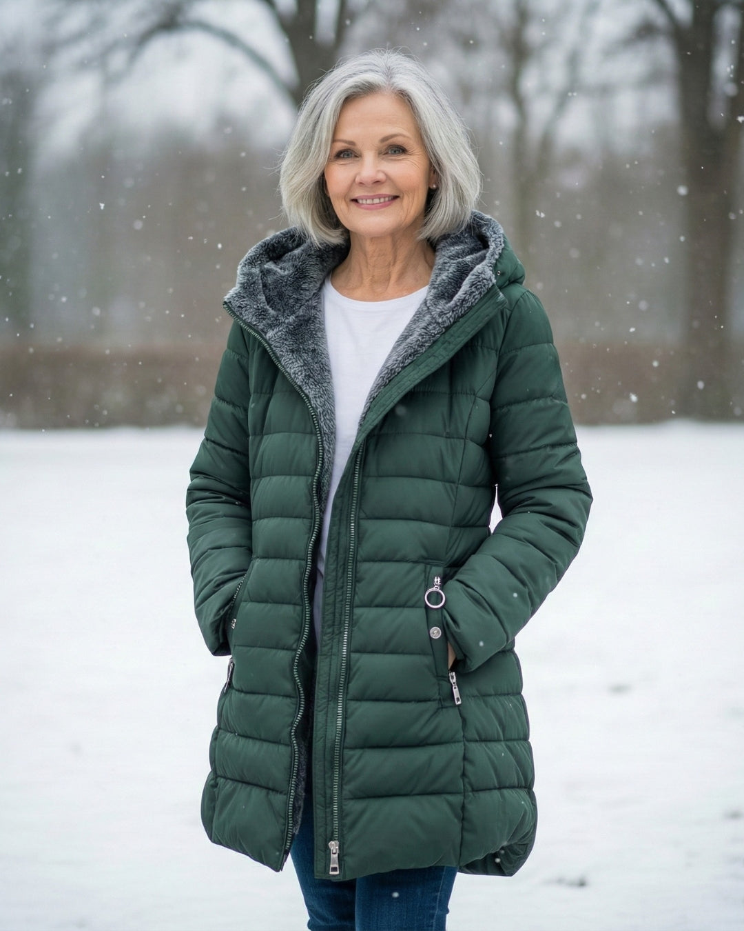 Hooded Faux Fur Lined Quilted Longline Puffer Coat 3