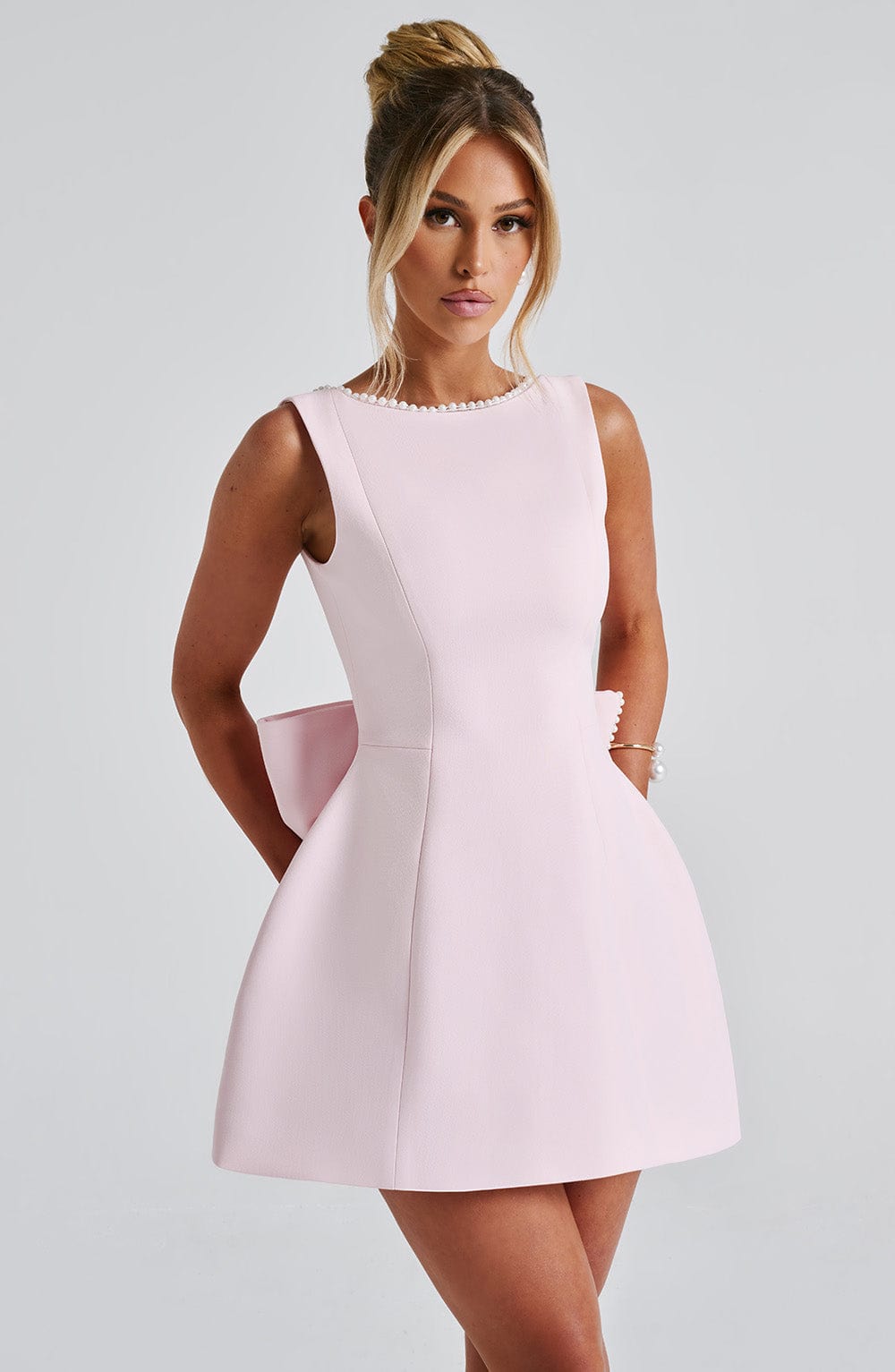 Sleeveless Bow Back Fit and Flare Mini Dress 2