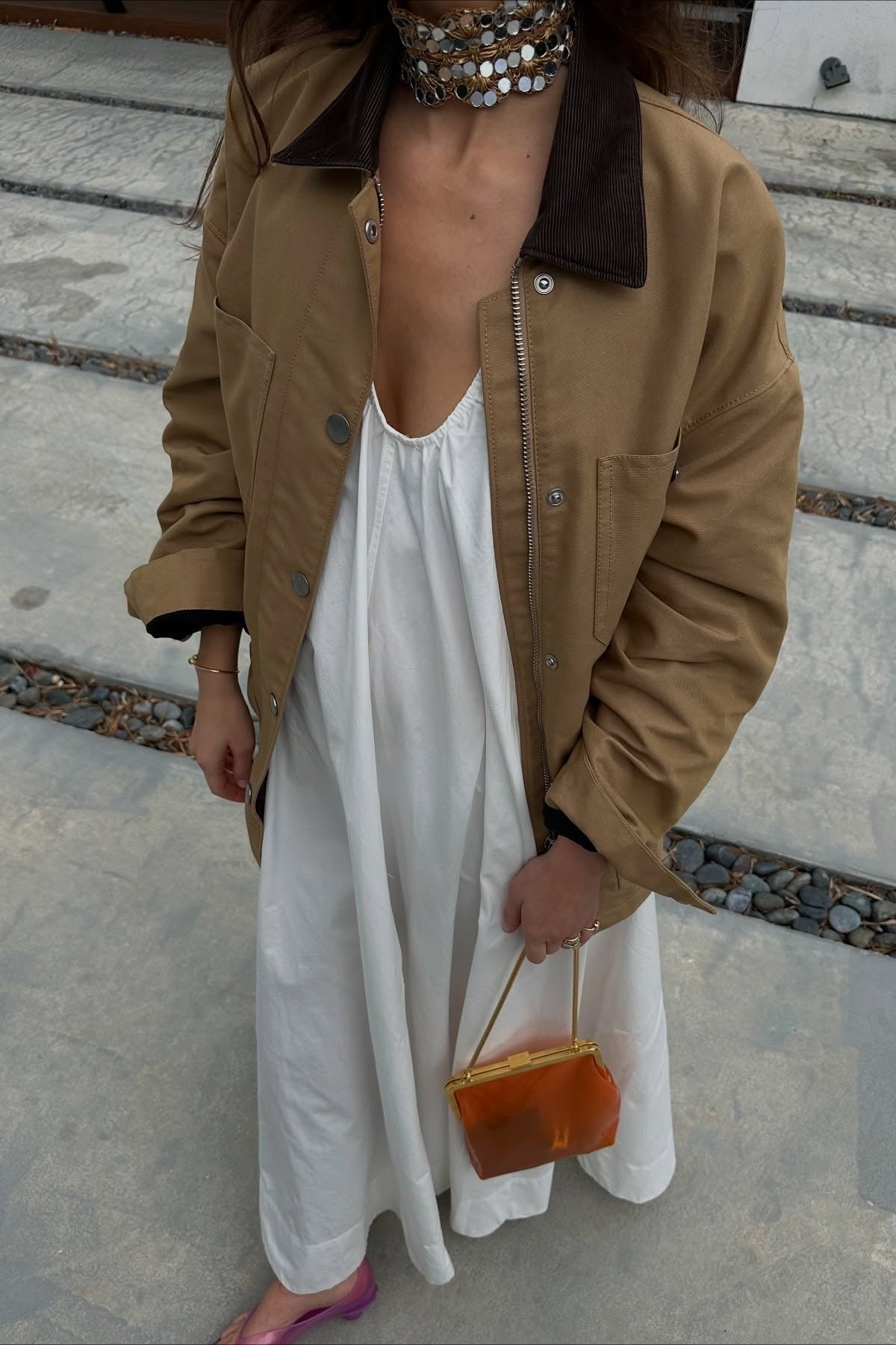 Deep V-Neck Dress
