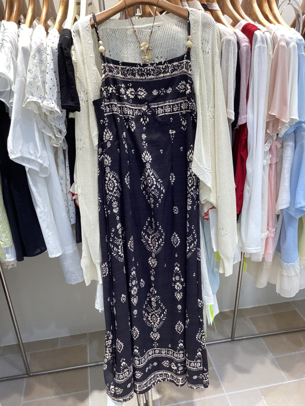 Floral Print Spaghetti Strap Smocked Maxi Dress