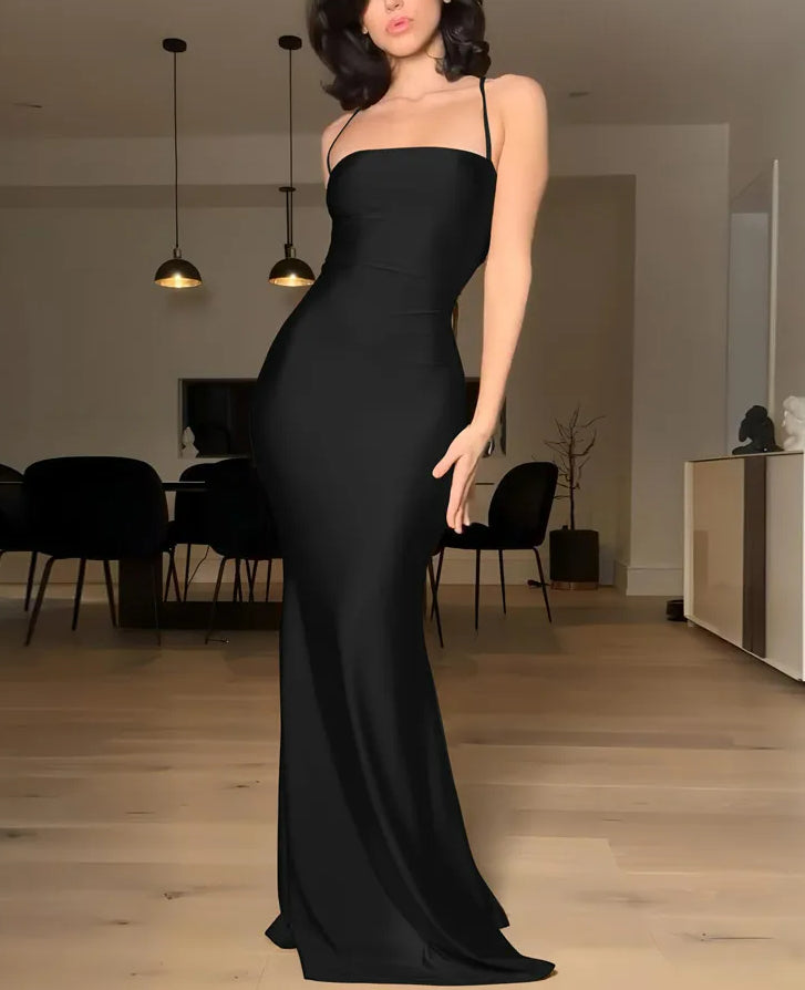 Draped Bandage Backless Slip Maxi Dress - View 3