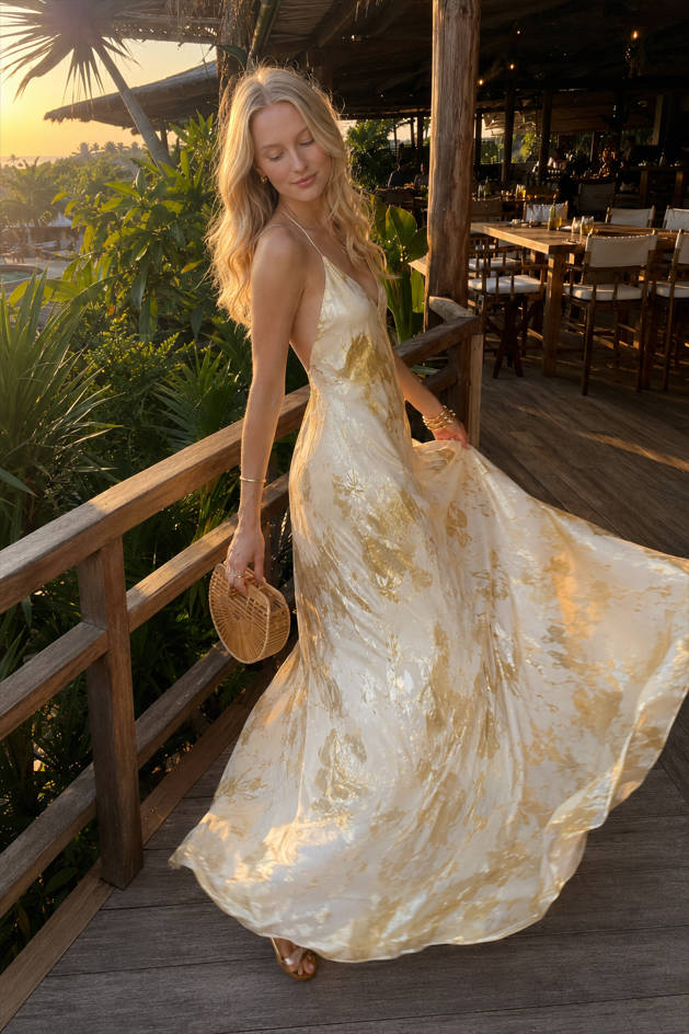 Backless Deep V-Neck Dress