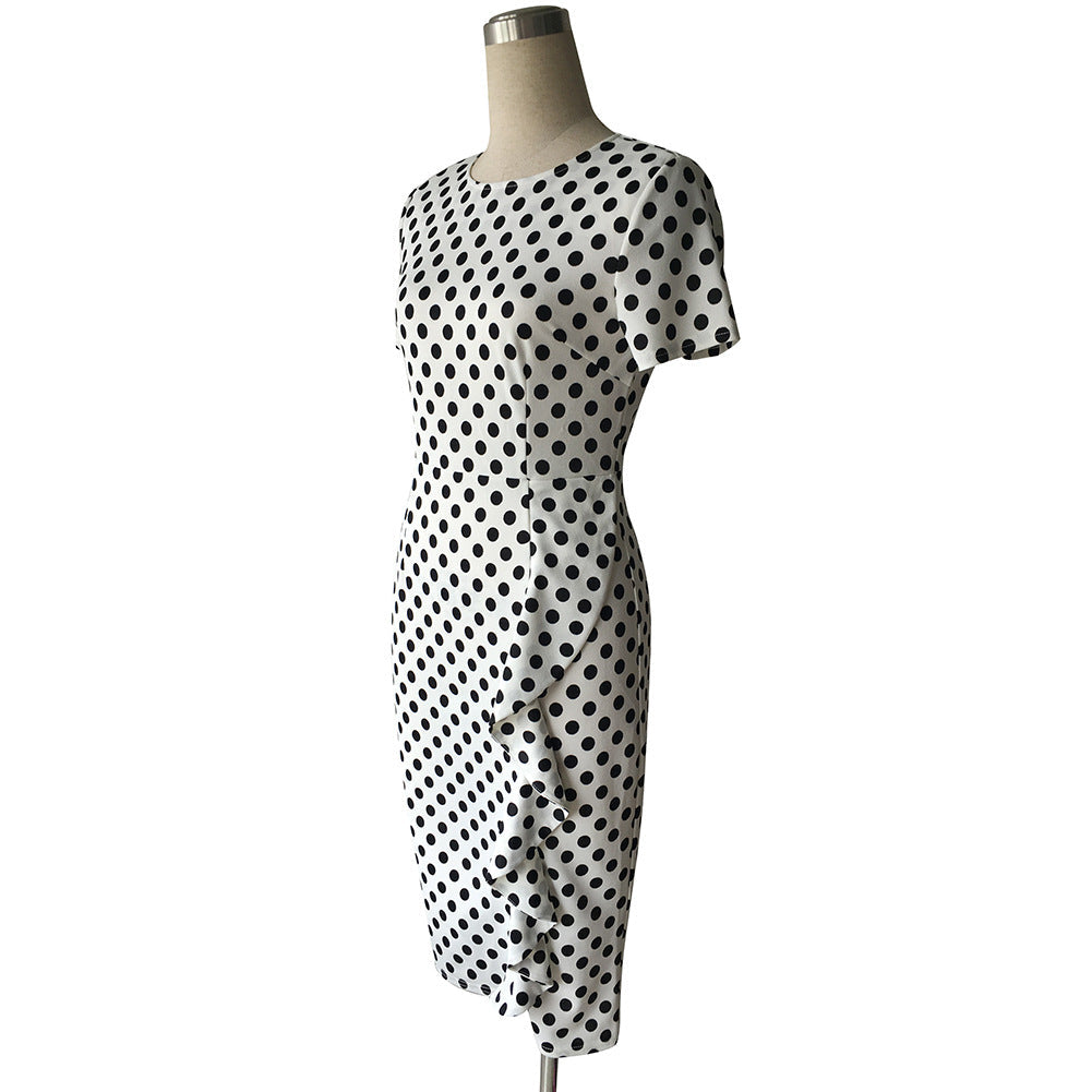 Call Me Maybe Satin Polka Dot Midi Dress - View 3