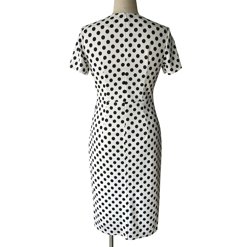 Call Me Maybe Satin Polka Dot Midi Dress - View 4
