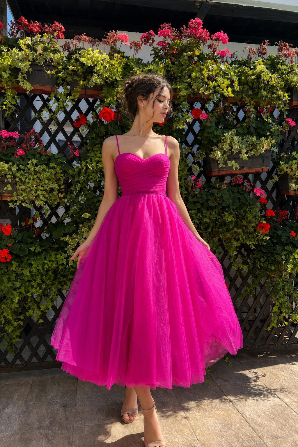 Sheer Mesh Midi Dress