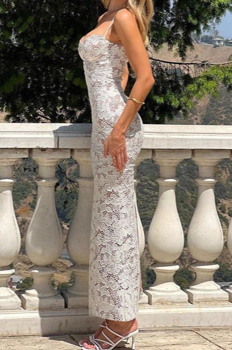 Bodycon Cami Lace Dress - View 3