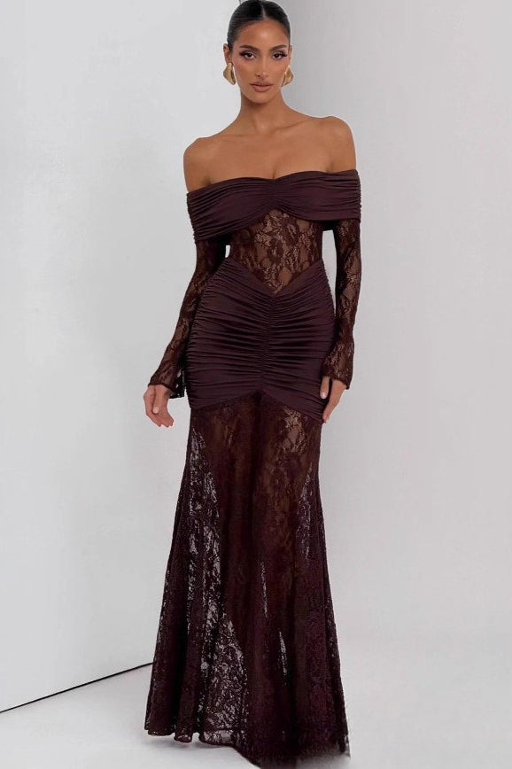 Lace Patchwork Mermaid Lace Dress - View 6