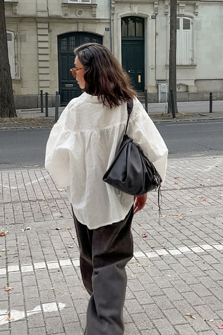 Smocked Lantern Sleeve Blouse