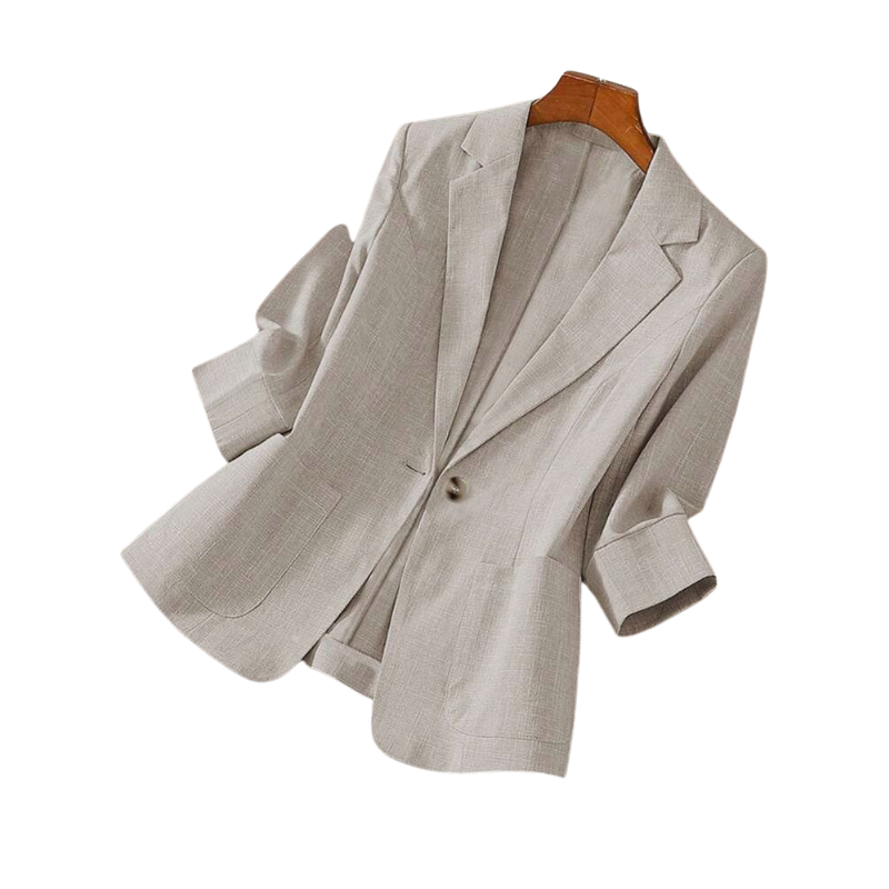 Contrast Stripe Notch Lapel Single Button Blazer 3