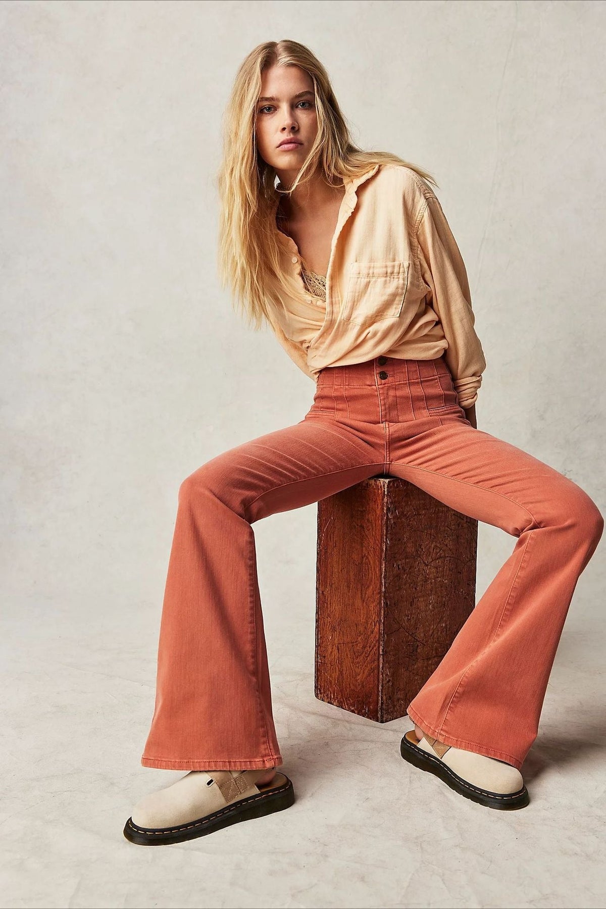 High-Waist Wide-Leg Denim Jeans
