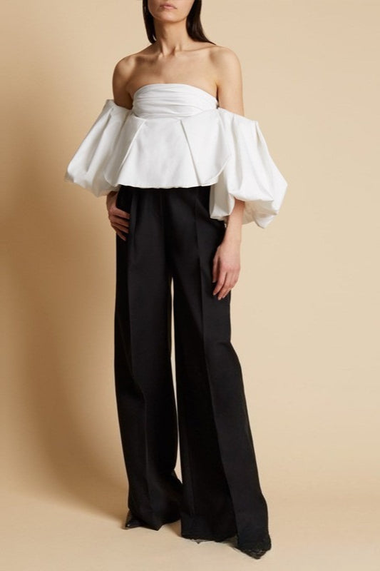 High Waist Straight Wide Leg Floor Length Pants