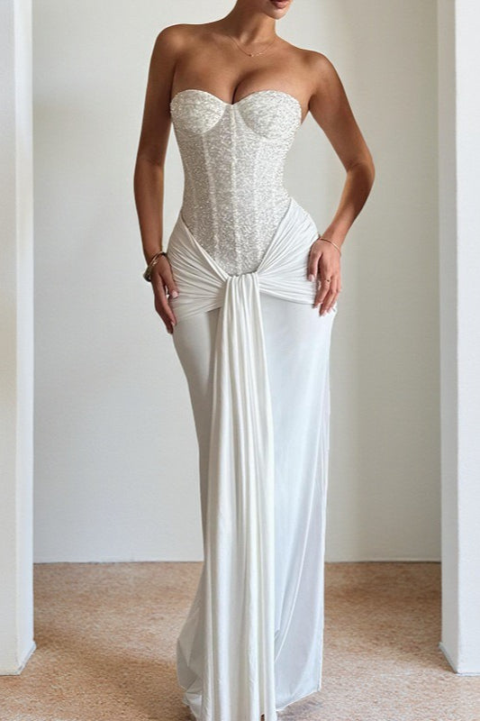 Sequin Strapless Sweetheart Corset Mermaid Gown - View 2