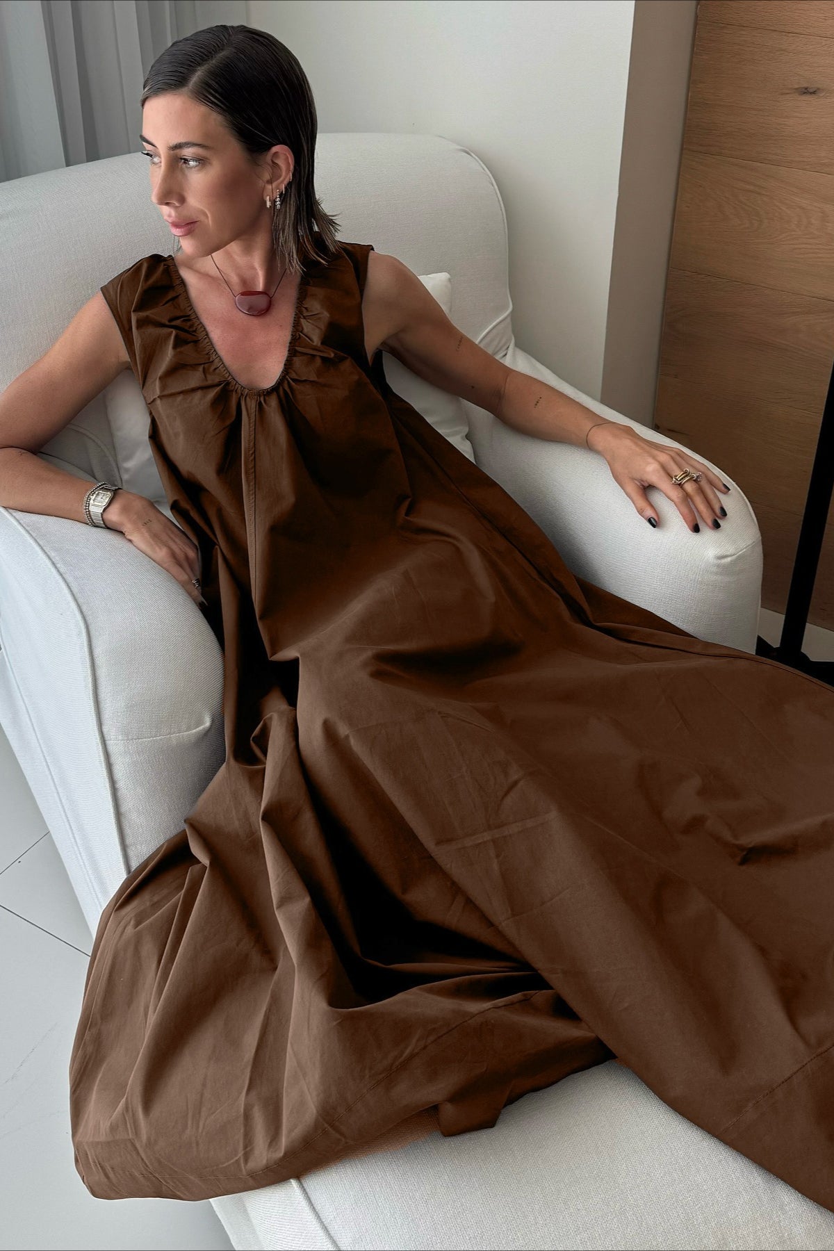 Deep V-Neck Dress