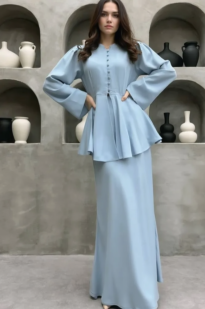 Solid Cardigan Dress Two Piece Work Set