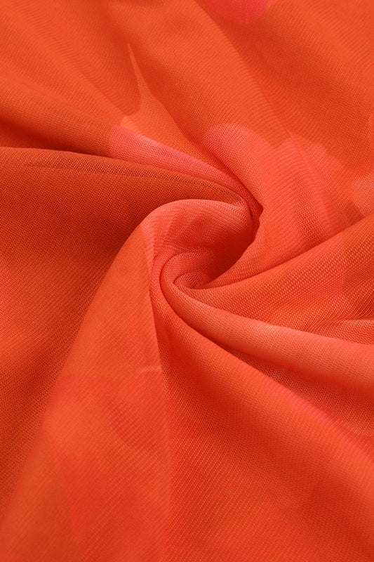 Sexy Strapless Mesh Tie Detail Maxi Floral Dress - View 9