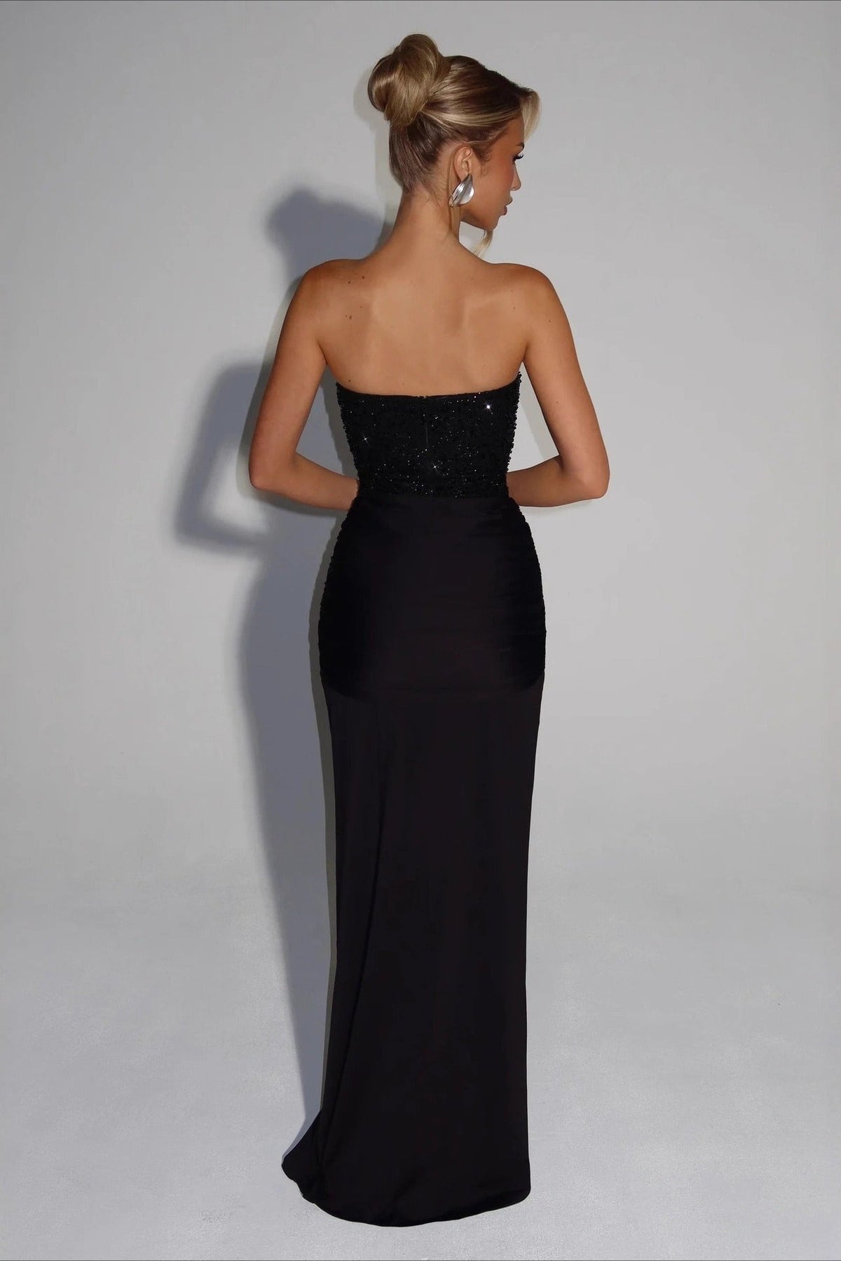 Sequin Sweetheart Strapless Bustier Mermaid Maxi Gown - View 2