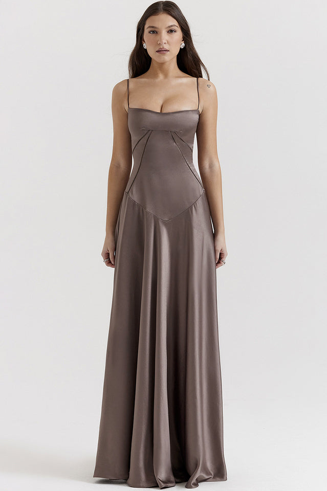 Anabella Black Lace Up Maxi Dress - View 22