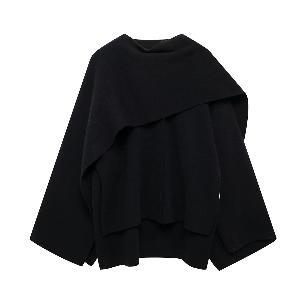 Draped Front Knit Cape Poncho 5