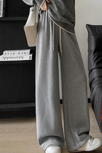 High Waist Plush Draped Knit Pants