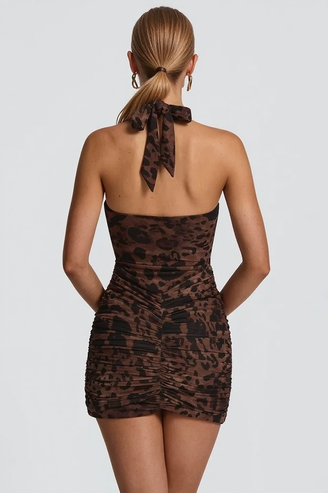 Backless Halter-Neck Mini Dress