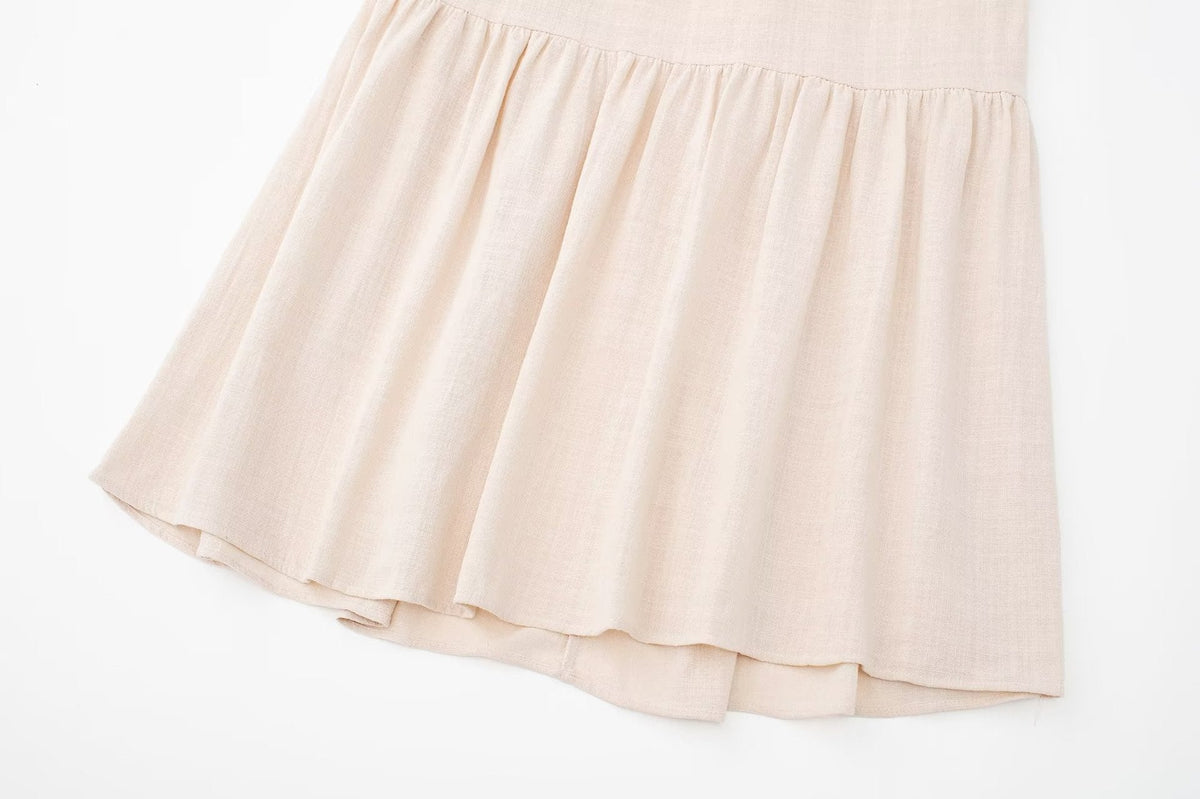 Wide Strap Smocked Round Neck Tiered Gathered Maxi Dress - View 5