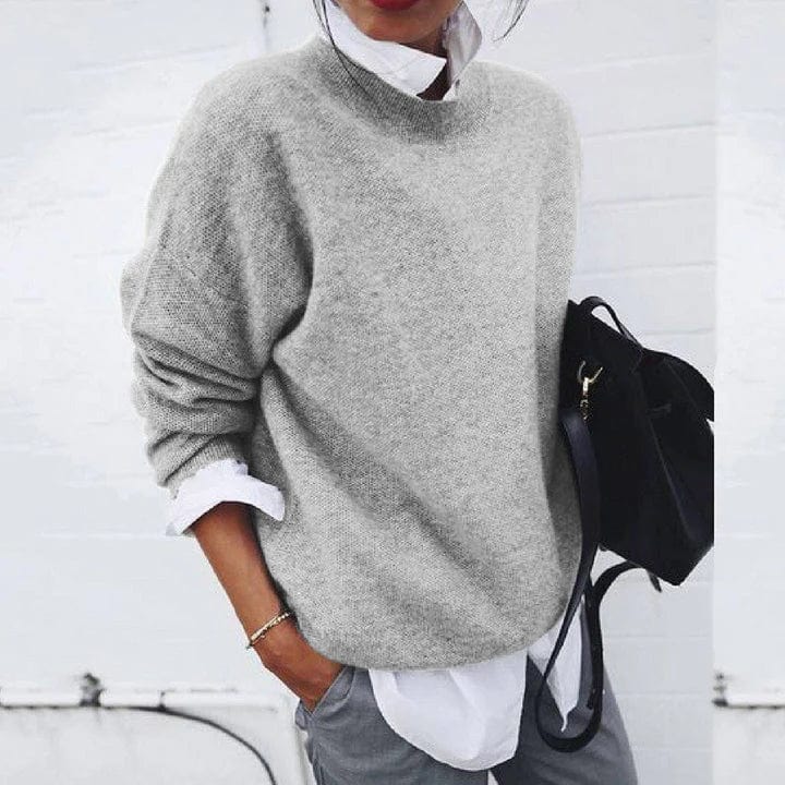 Round Neck Drop Shoulder Oversized Sweater 3