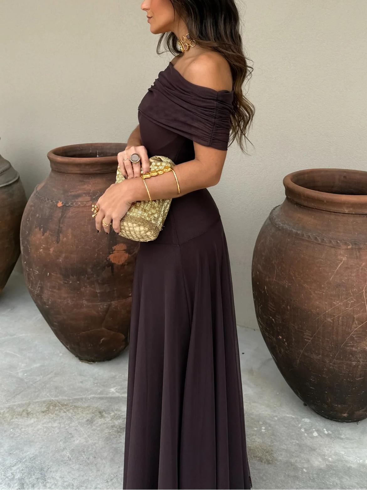 Toledo One Shoulder Mesh Maxi Dress - View 4