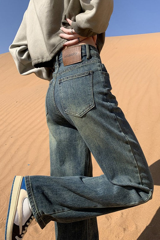 High-Waist Wide-Leg Denim Jeans