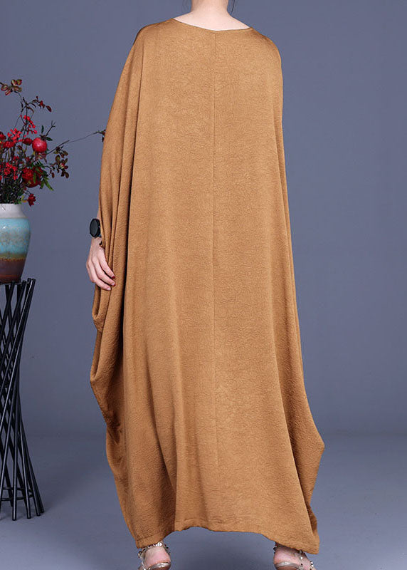 V-Neck Batwing Sleeve Draped Pocket Kaftan Maxi Dress - View 4