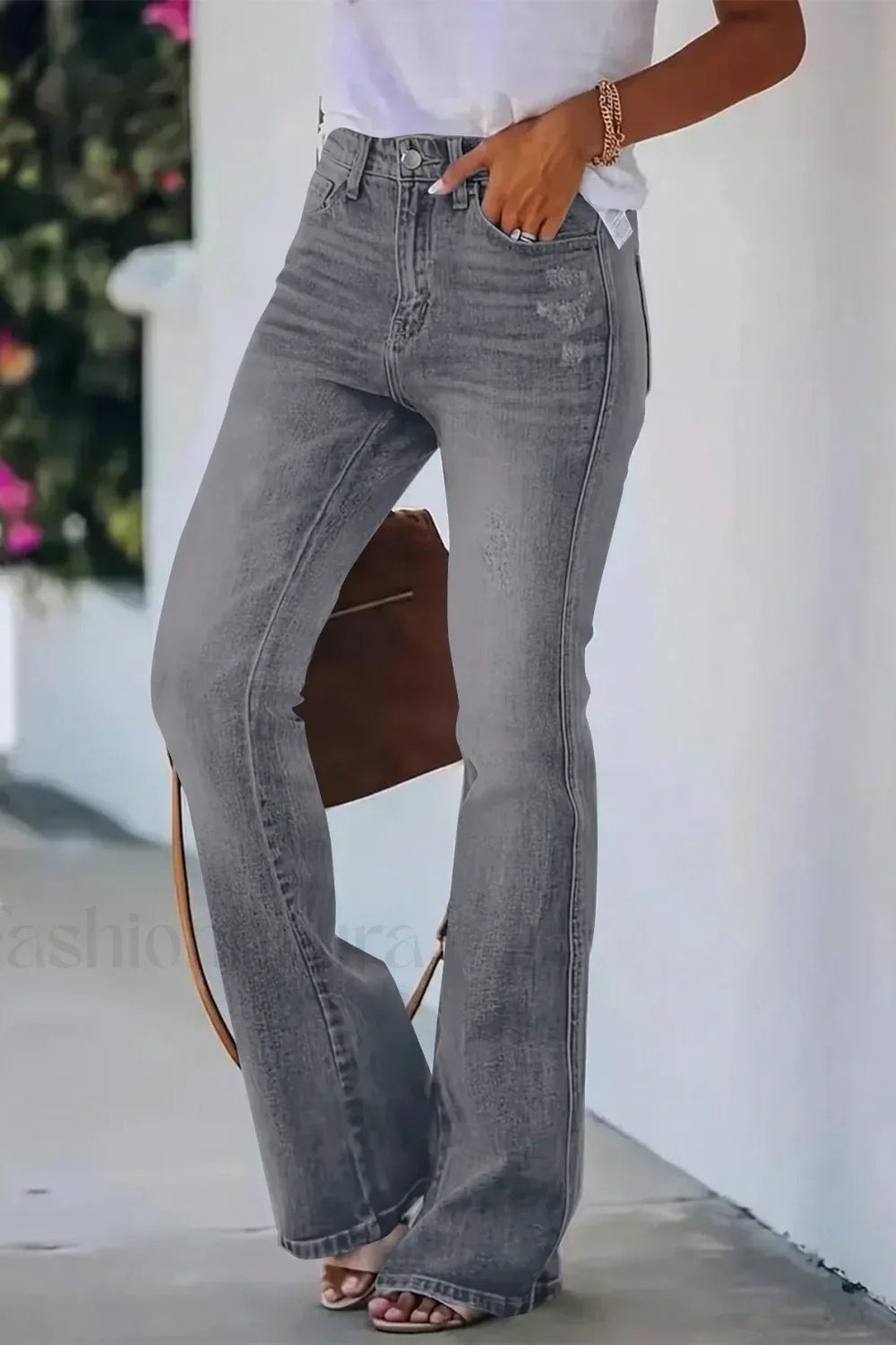 High-Waist Flared Denim Jeans
