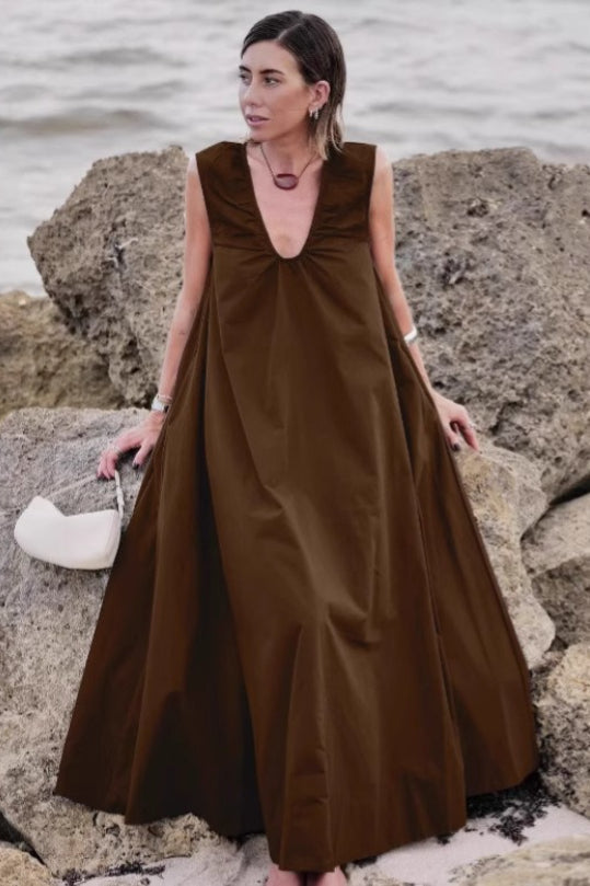 Deep V-Neck Dress