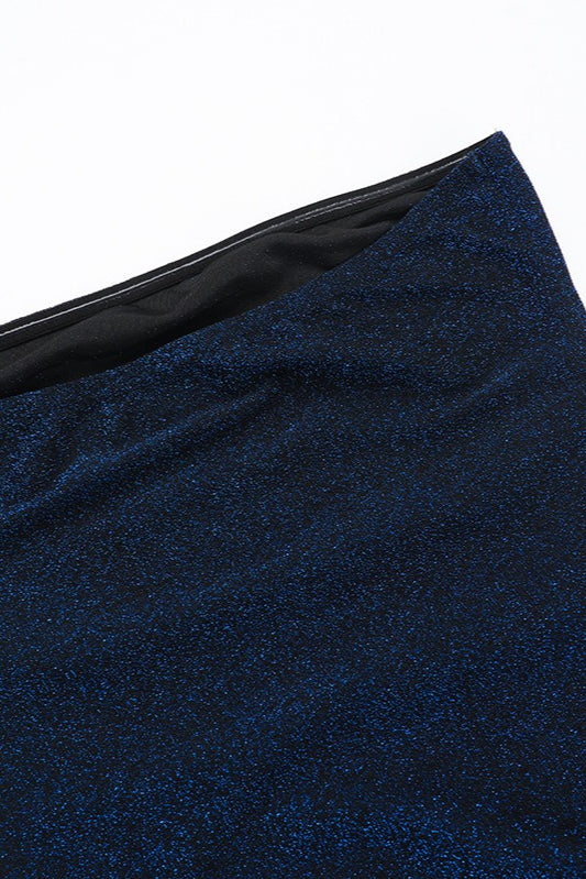 Glitter Strapless Sash Mini Dress - View 9