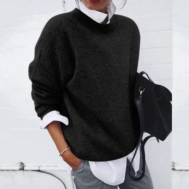 Round Neck Drop Shoulder Oversized Sweater 4